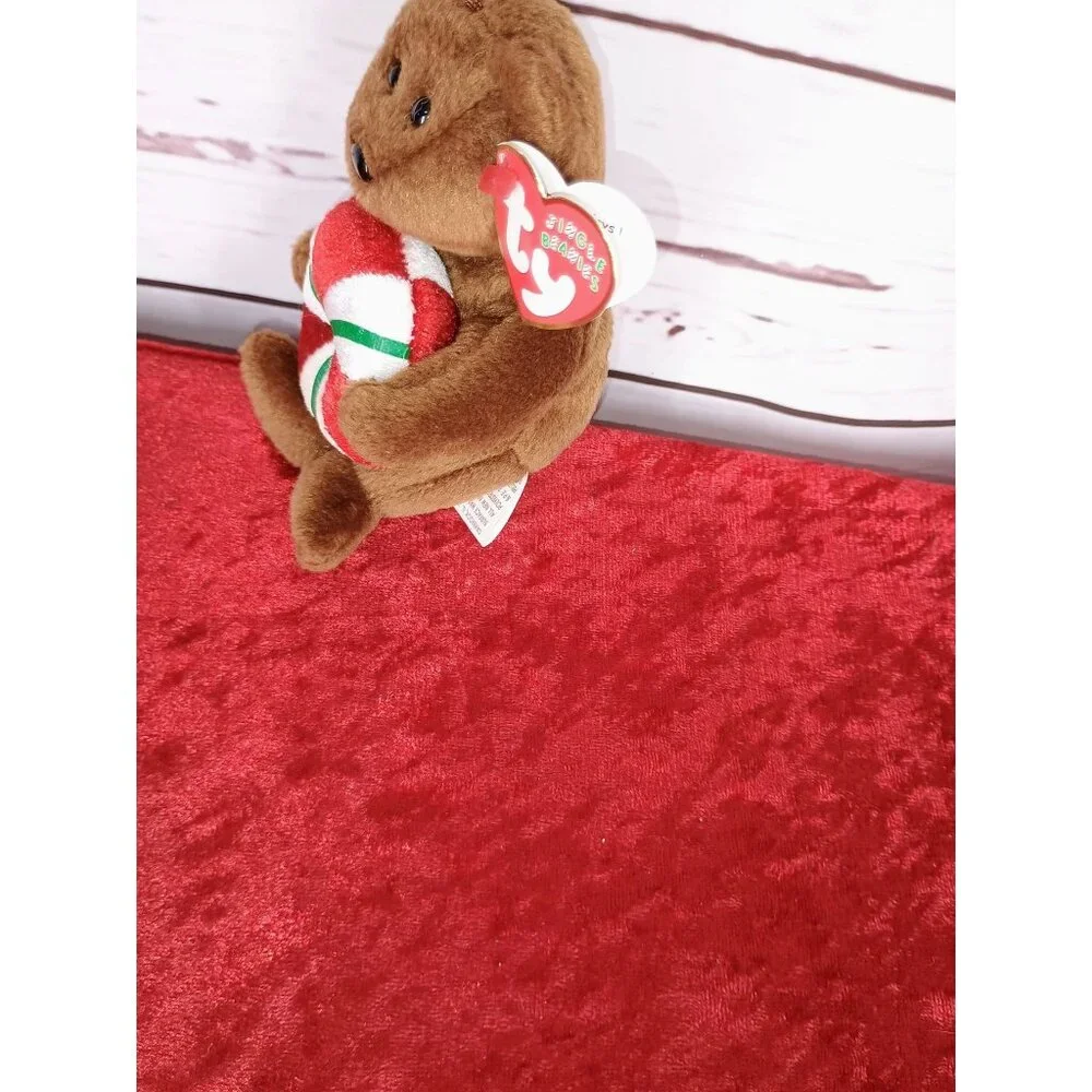 TY 2005 Jingle Beanies Yummy the Bear‎ Ornament Plush